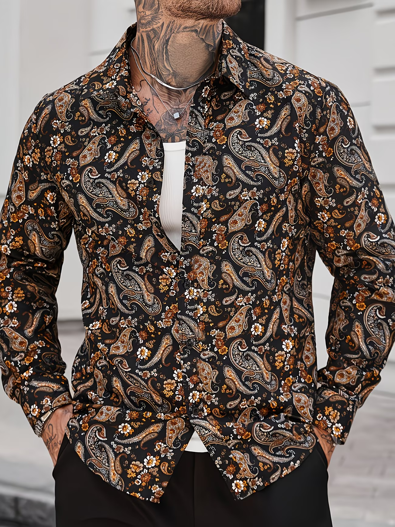 3D Printing Technology - New men's long sleeved shirt with