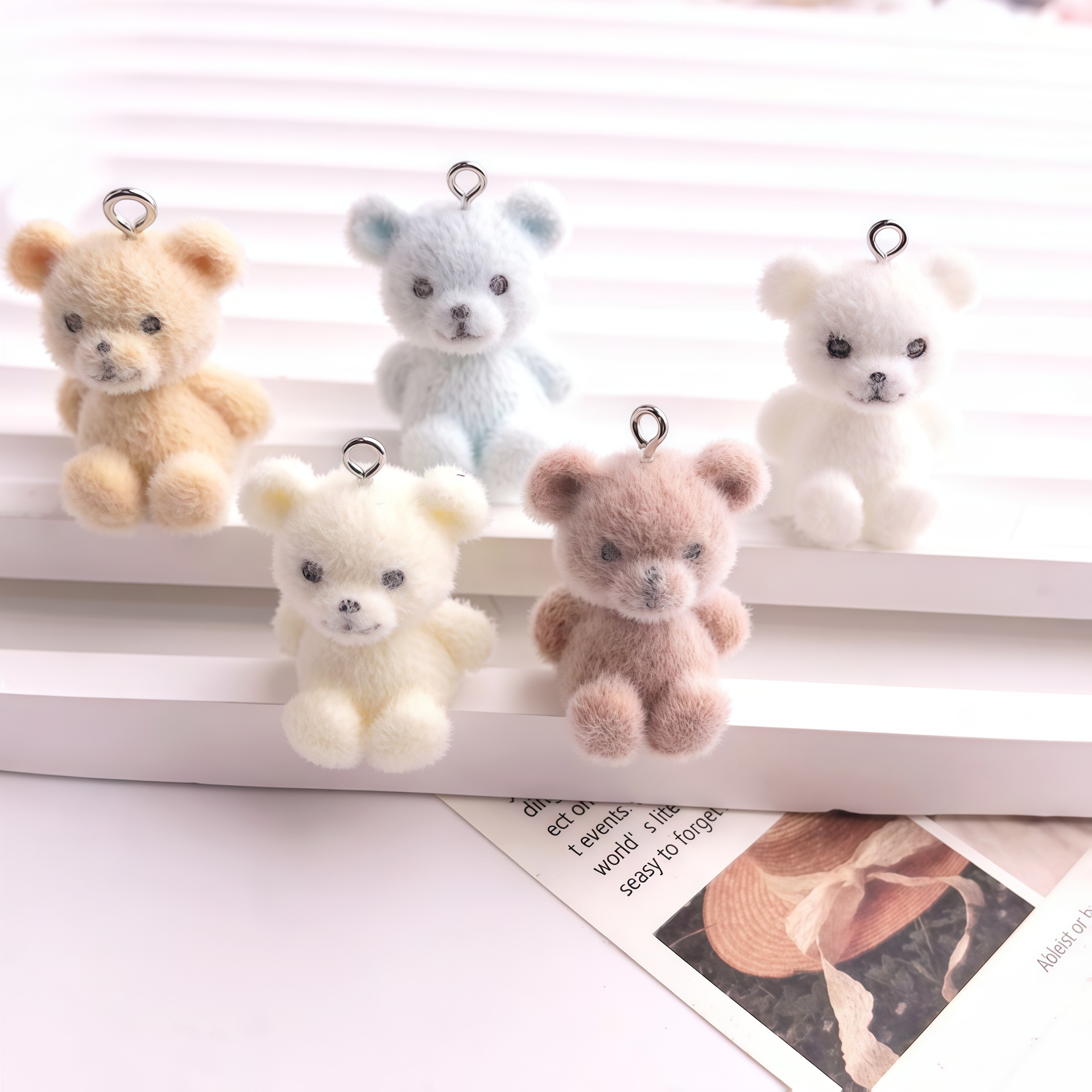 5pcs 3D Flocked Bear Resin Cha - 3D Printing Earrings avis et prix