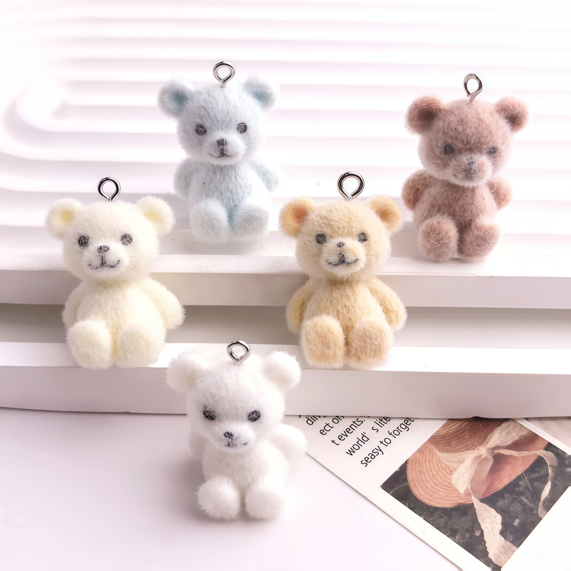 5pcs 3D Flocked Bear Resin Cha - 3D Printing Earrings avis et prix