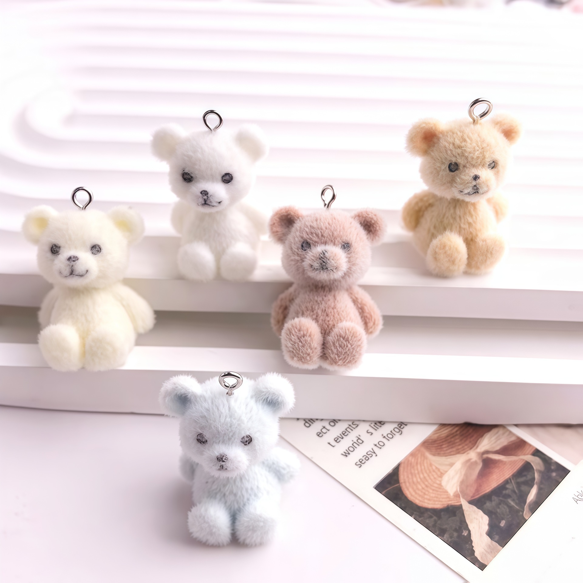5pcs 3D Flocked Bear Resin Cha - 3D Printing Earrings avis et prix