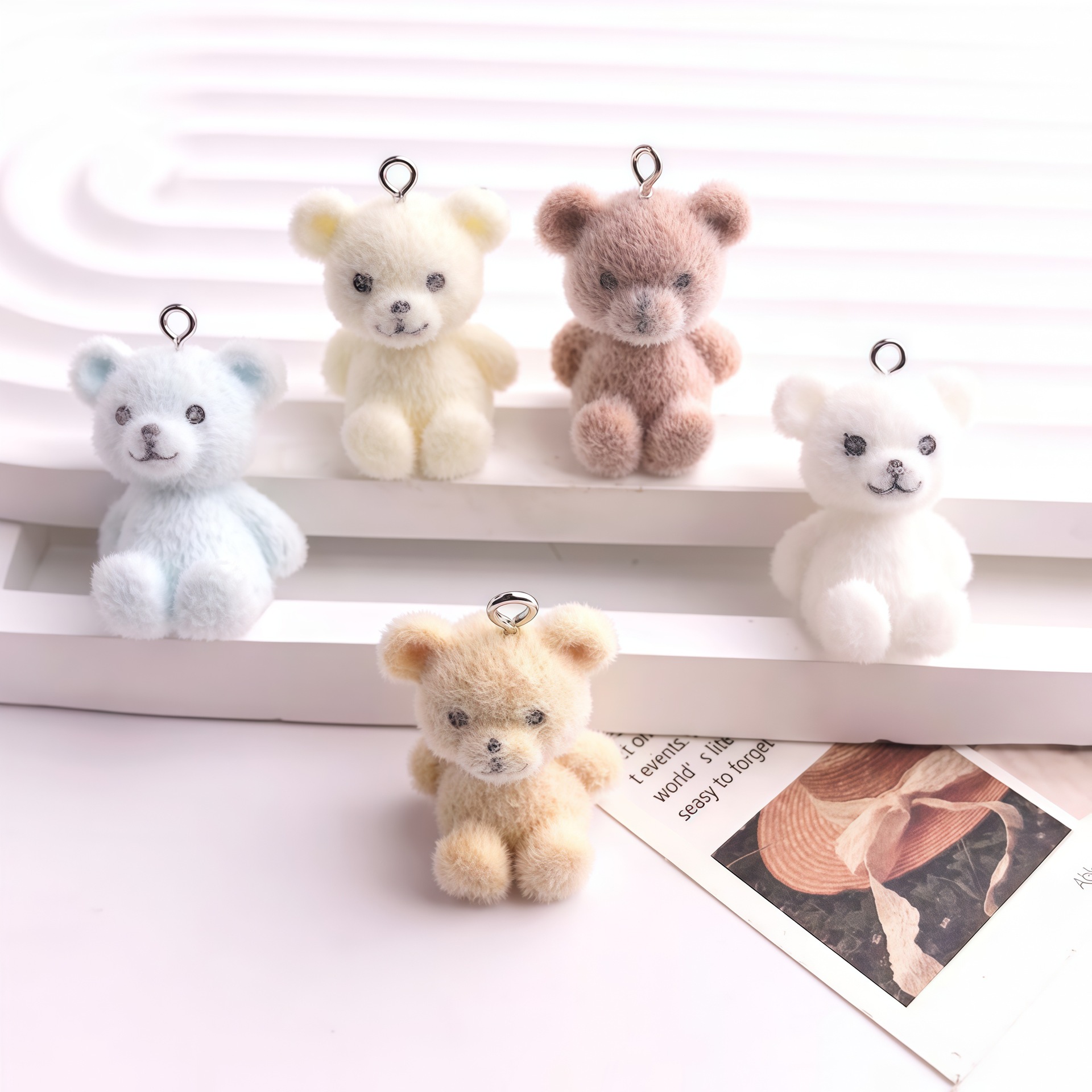 5pcs 3D Flocked Bear Resin Cha - 3D Printing Earrings avis et prix