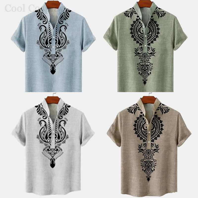 Male Retro Tops Henley Shirt M - 3D Printing Quality avis et prix