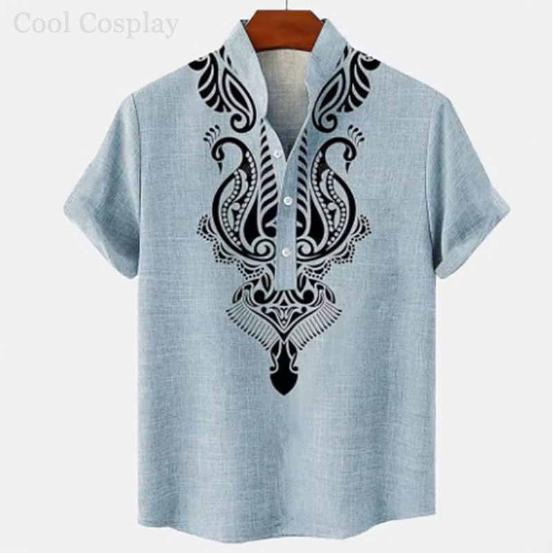 Male Retro Tops Henley Shirt M - 3D Printing Quality avis et prix
