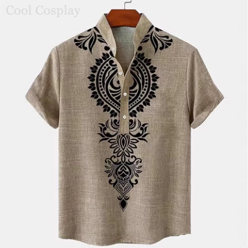 Male Retro Tops Henley Shirt M - 3D Printing Quality avis et prix