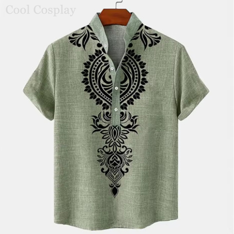 Male Retro Tops Henley Shirt M - 3D Printing Quality avis et prix