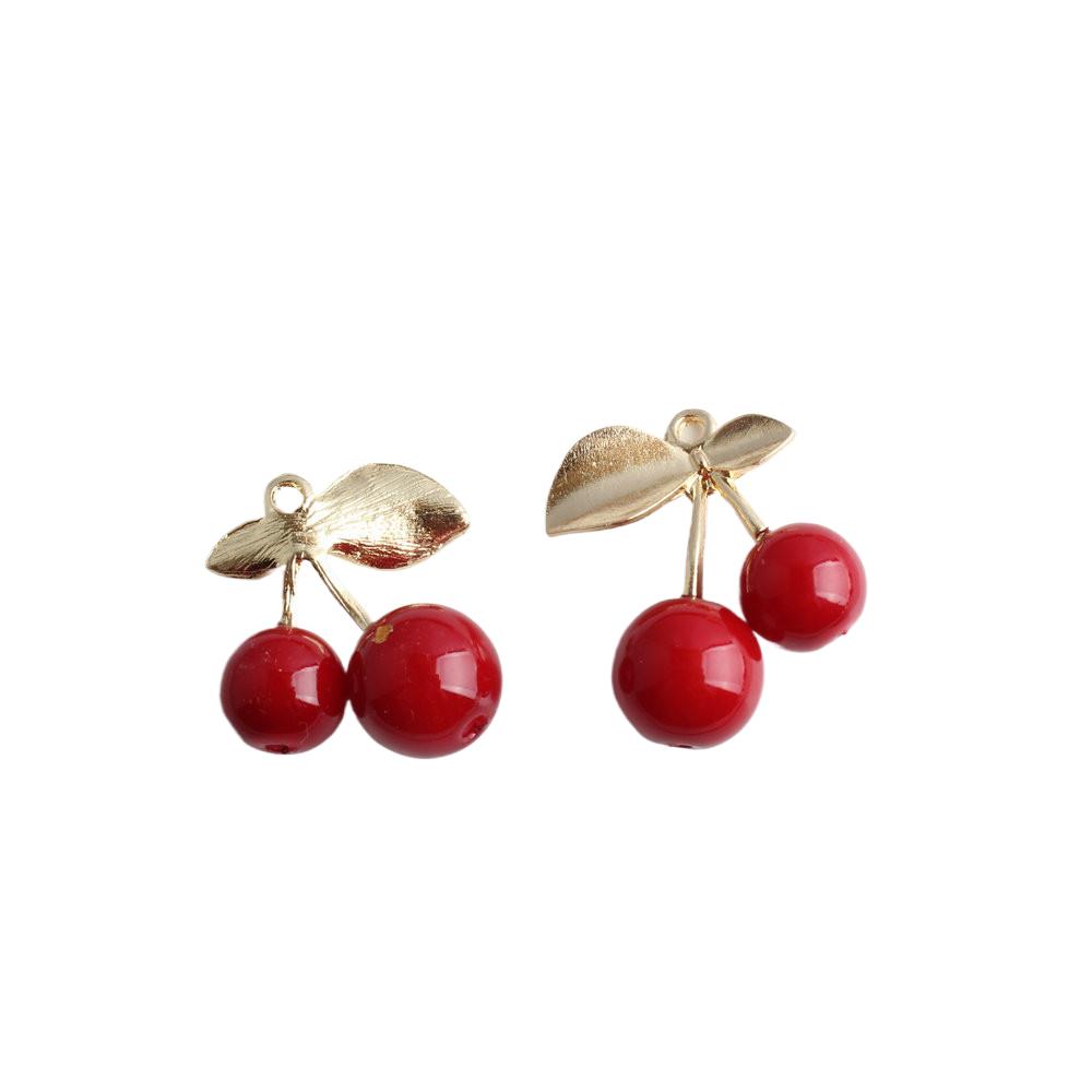 10Pcs 3D Alloy Cute Red Cherry - 3D Printing Earrings avis et prix