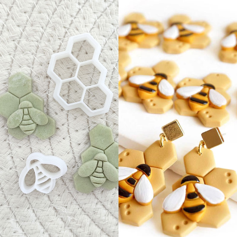 3D Bee Honeycomb Earring Cutti - 3D Printing Earrings avis et prix