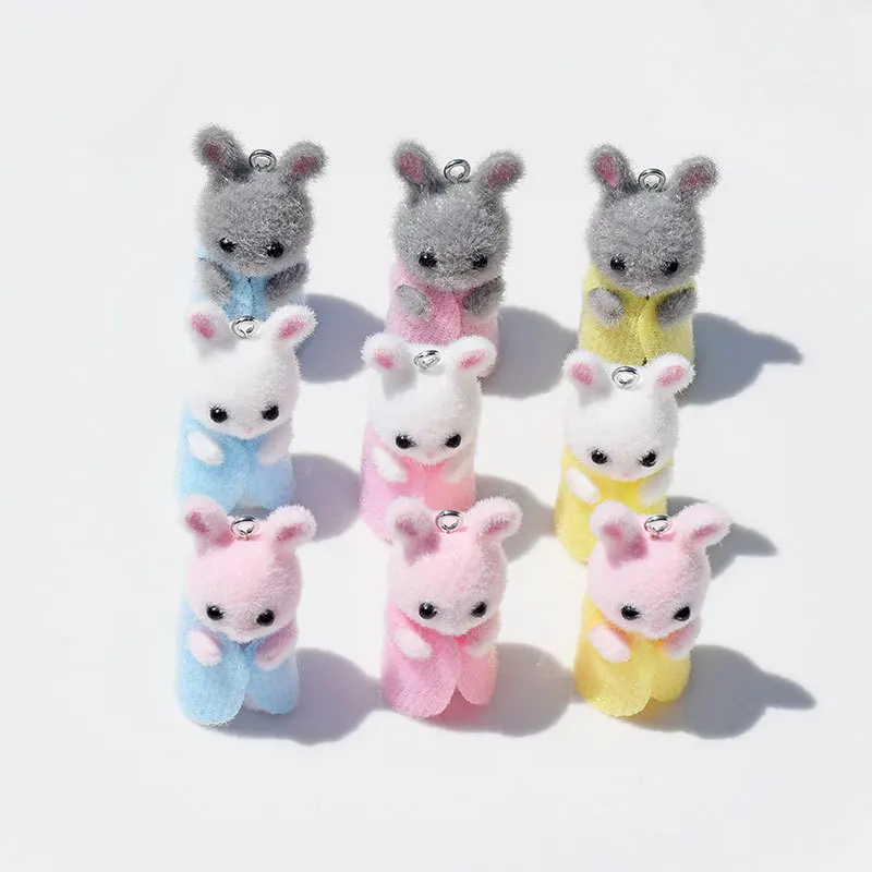 3Pcs 3D Flocking Resin Rabbit  - 3D Printing Earrings avis et prix