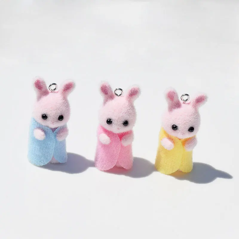 3Pcs 3D Flocking Resin Rabbit  - 3D Printing Earrings avis et prix