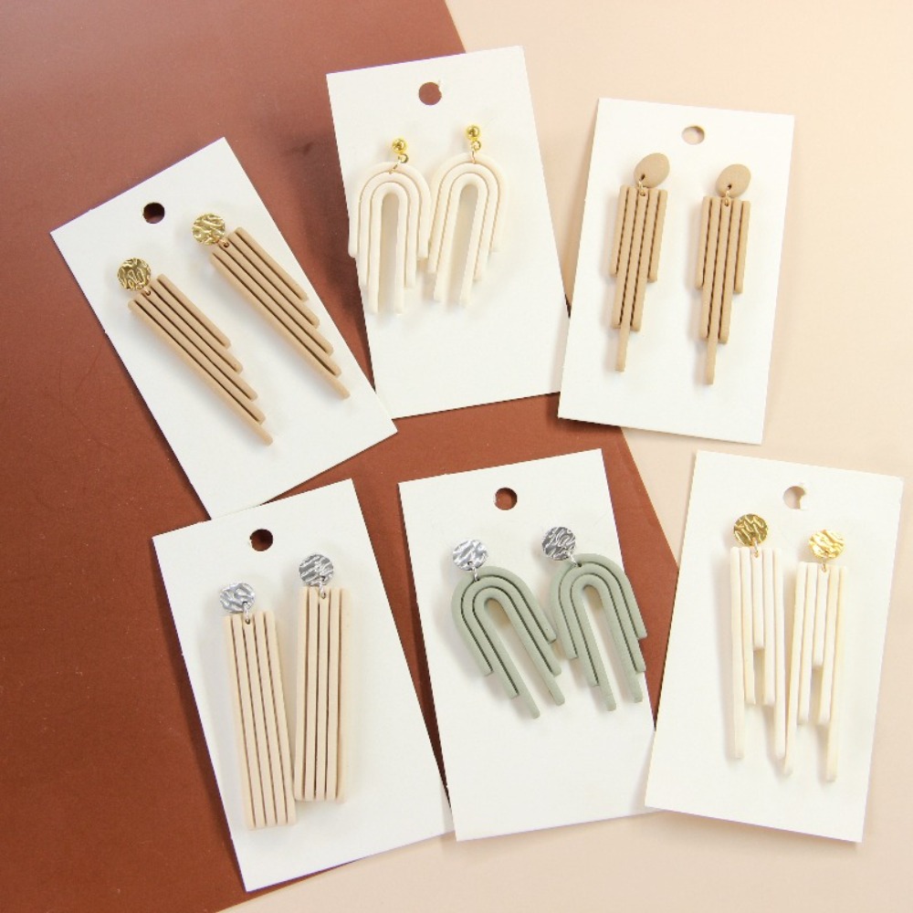 4Pcs Geometric Tassel Polymer  - 3D Printing Earrings avis et prix