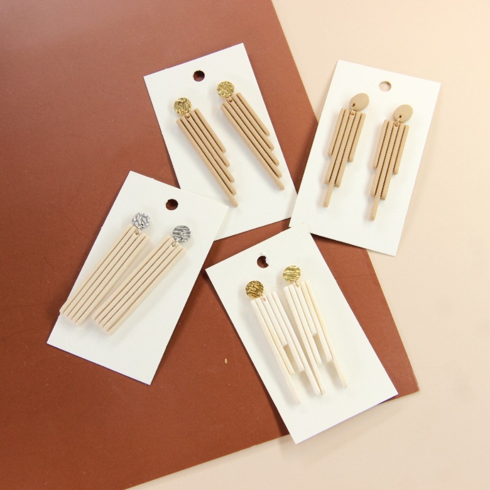 4Pcs Geometric Tassel Polymer  - 3D Printing Earrings avis et prix