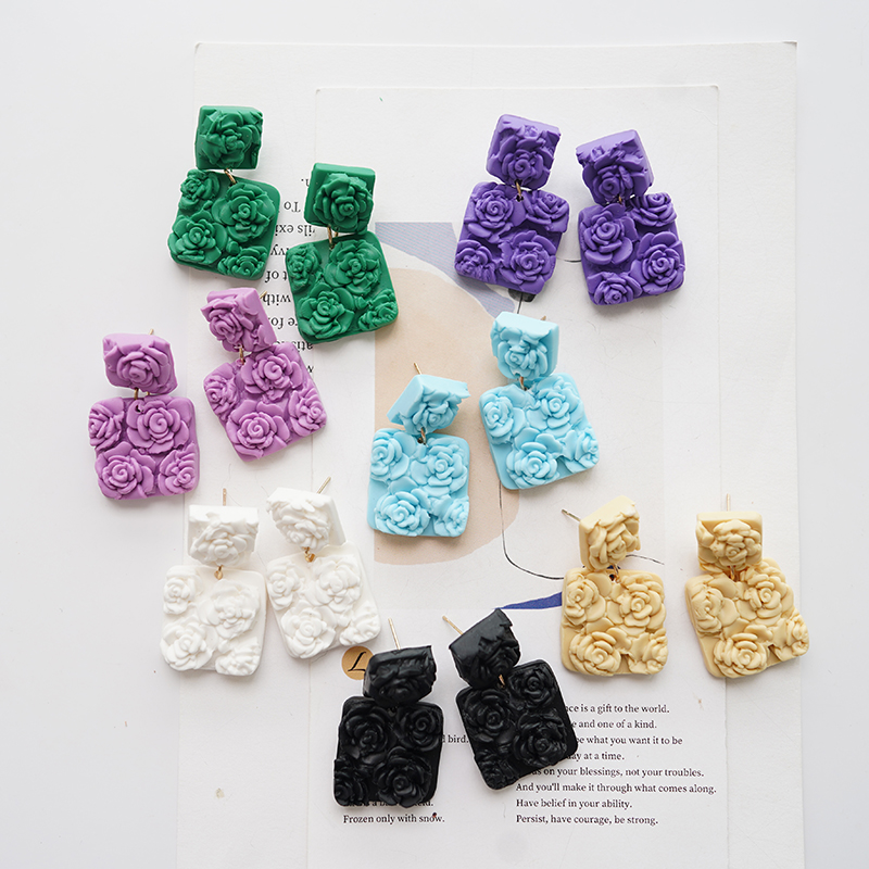 Solid Multi-Color Square Chip  - 3D Printing Earrings avis et prix